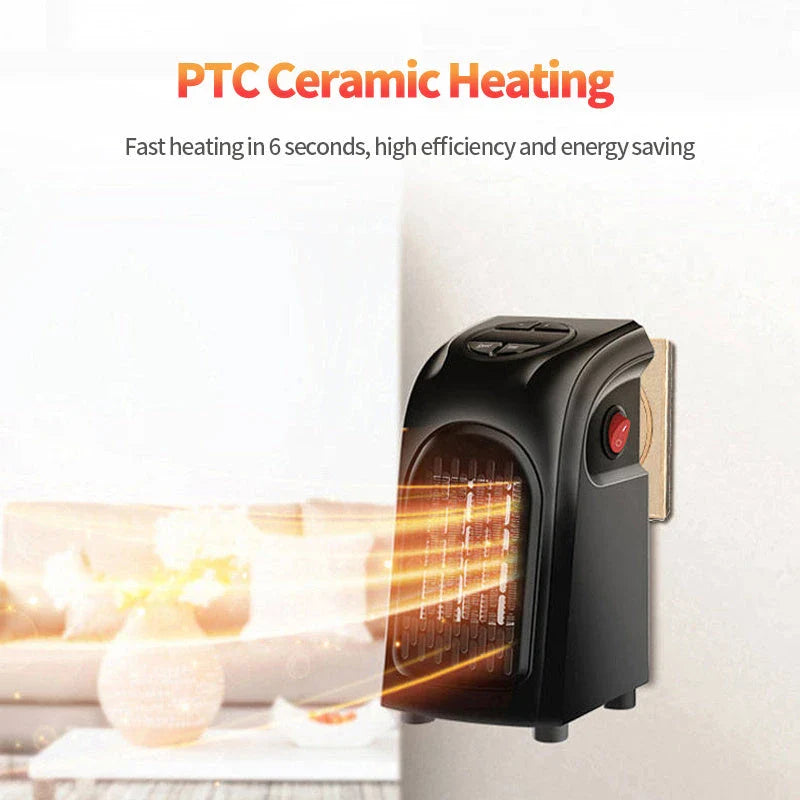 Cozy Electric Space Heater with Ceramic Heating Element, Adjustable Thermostat, and Timer for Home, Office, and Camping Use