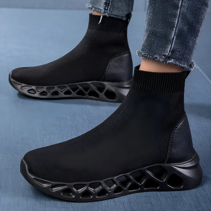 Women's casual ankle boot socks in breathable mesh fabric with flat sole