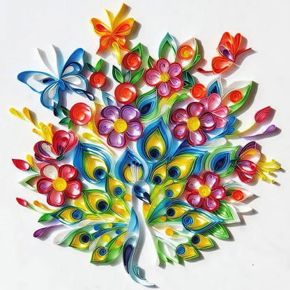 Handmade quilted paper painting set with animal themes and crafting tools