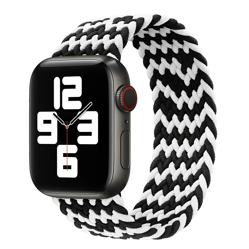 Elastic nylon braided watch strap in British lavender for Apple Watch, 38/40/41mm size with 120mm length fitting 130-140mm wrists