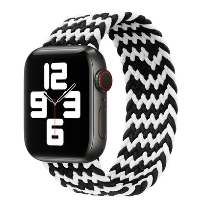 Elastic nylon braided watch strap in British lavender for Apple Watch, 38/40/41mm size with 120mm length fitting 130-140mm wrists