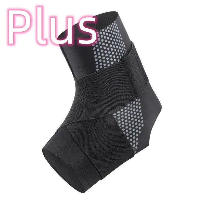 Lycra cloth ankle support brace for adults in black and skin colour, sizes L to XXL.