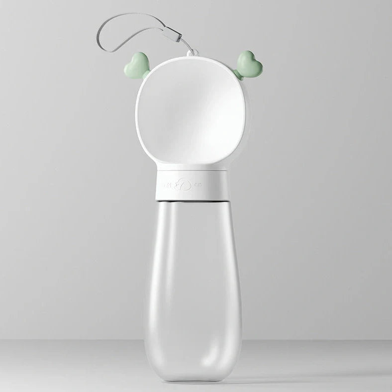Go Out Water Cup portable dog drinking bottle with wide opening and twist-turn mechanism in cloud white colour