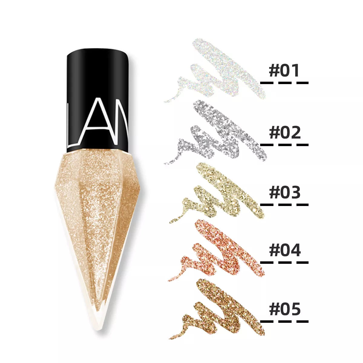 LOOKAVE Diamond Shiny Eyeliner in bulk, 25G, available in five spot colors