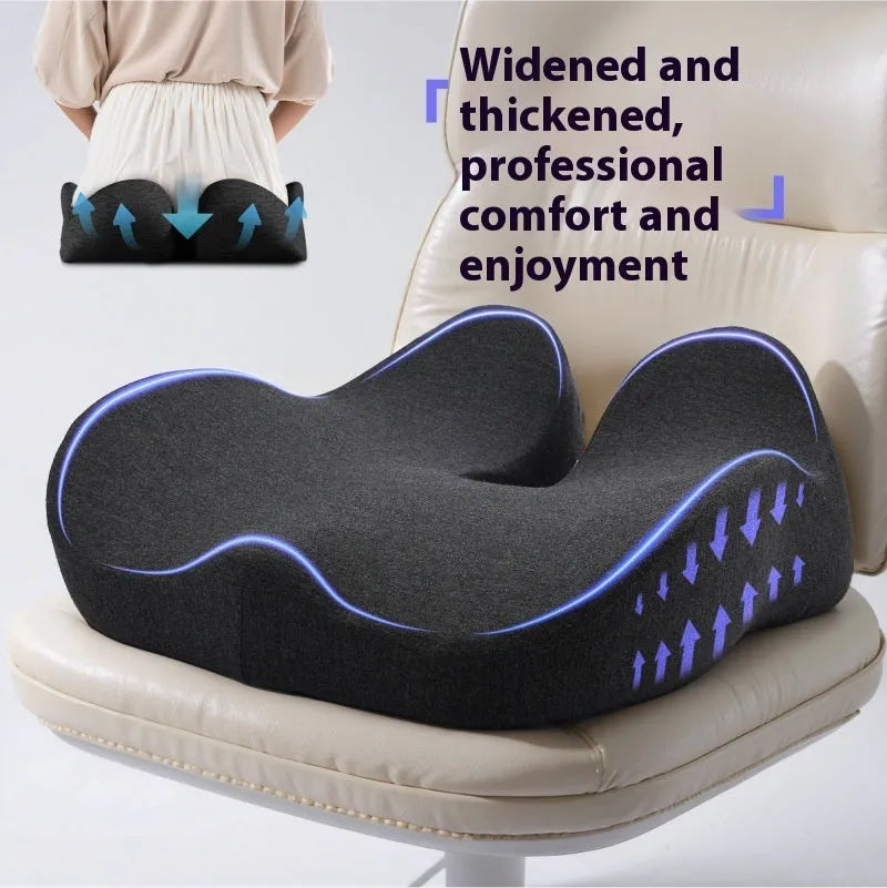 Office memory foam chair cushion in solid colour measuring 46x43x12cm