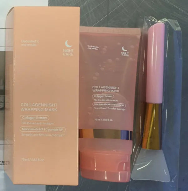 75ml collagen night sleep facial mask with application brush for overnight skincare