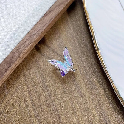 Adjustable copper insect ring with dripping oil finish showing detailed modelling and adjustable opening mechanism