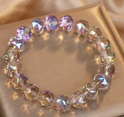 Colourful gray artificial crystal bracelet for women, original design travel gift, one bracelet