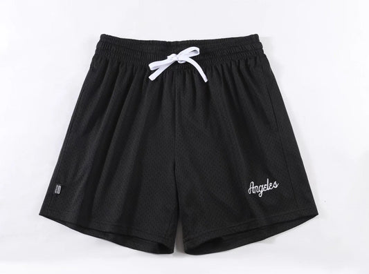 Men's double-layer mesh shorts in various colours for summer sports and leisure wear