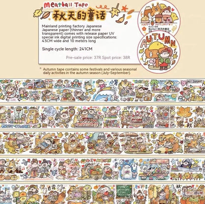 Haemorrhoid tape packaging stickers with cute cartoon characters on Japanese paper, 42 style options