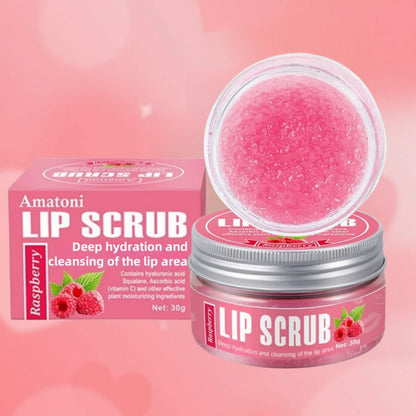 Amatoni lip scrub cream pot in 30g size for exfoliating and moisturising dry lips.