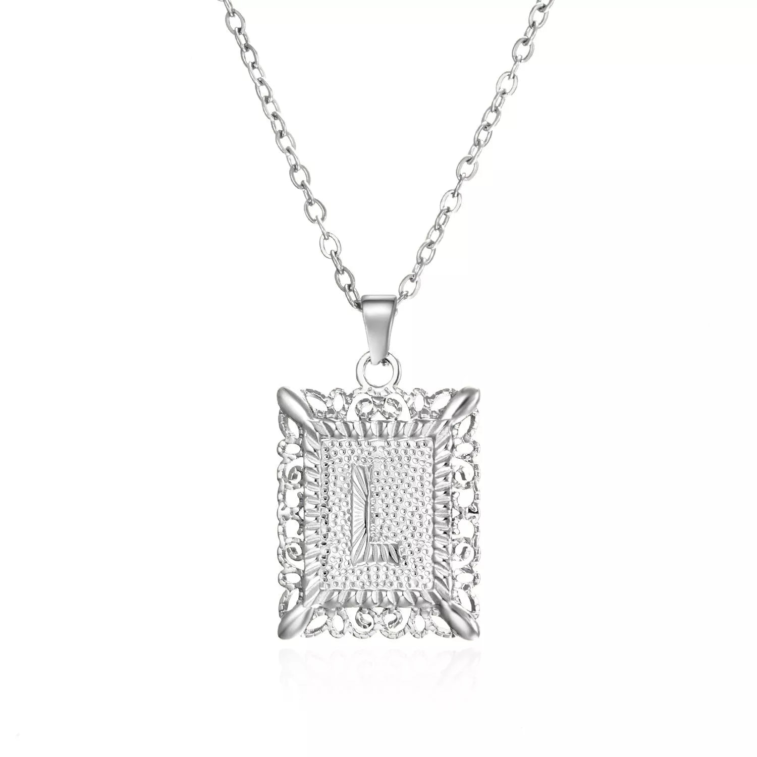 Personalized initial letter necklace in gold or steel, featuring any letter from A to Z