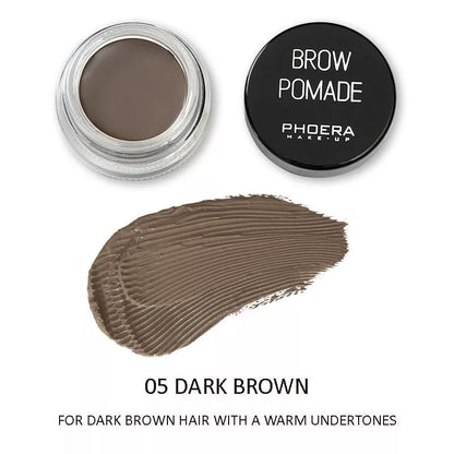 Phoera Eyebrow Cream with 6 shades and double-head brush for natural-looking eyebrows