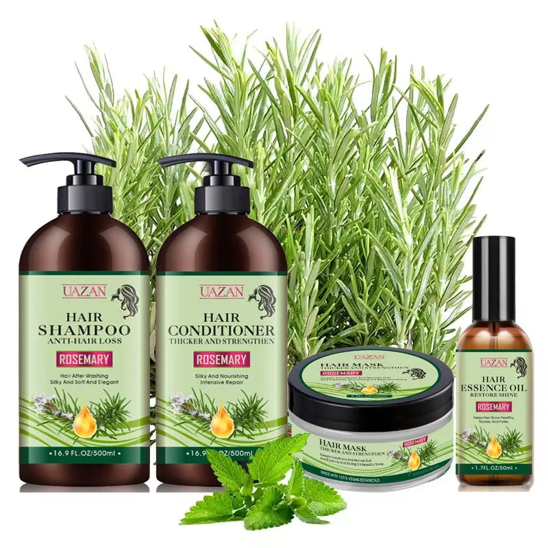 Rosemary Shampoo and Conditioner Set with Hair Mask 250ml and Hair Care Oil 50ml, Deep Cleansing and Moisturising Hair Care Kit for Frizz Control and Soft Smooth Hair