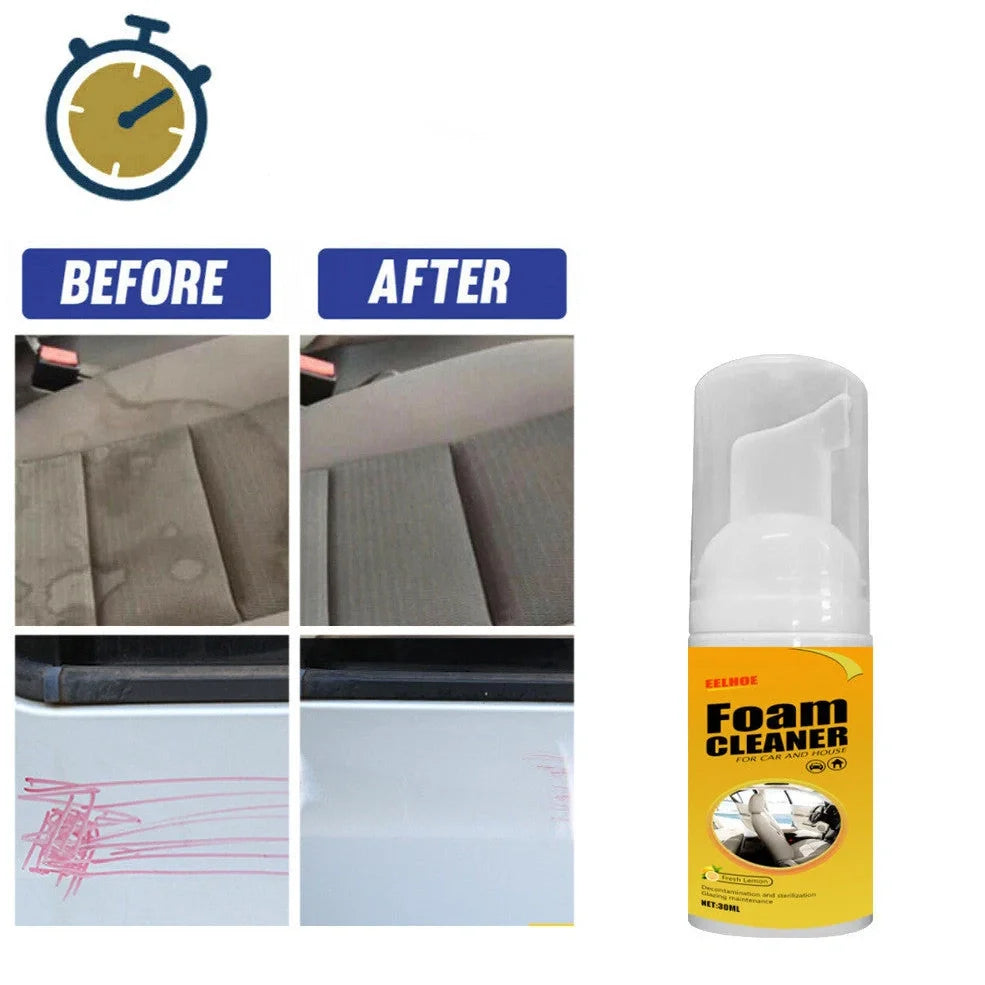 30ml car interior foam cleaner in 112mm container for spot cleaning seats and ceiling