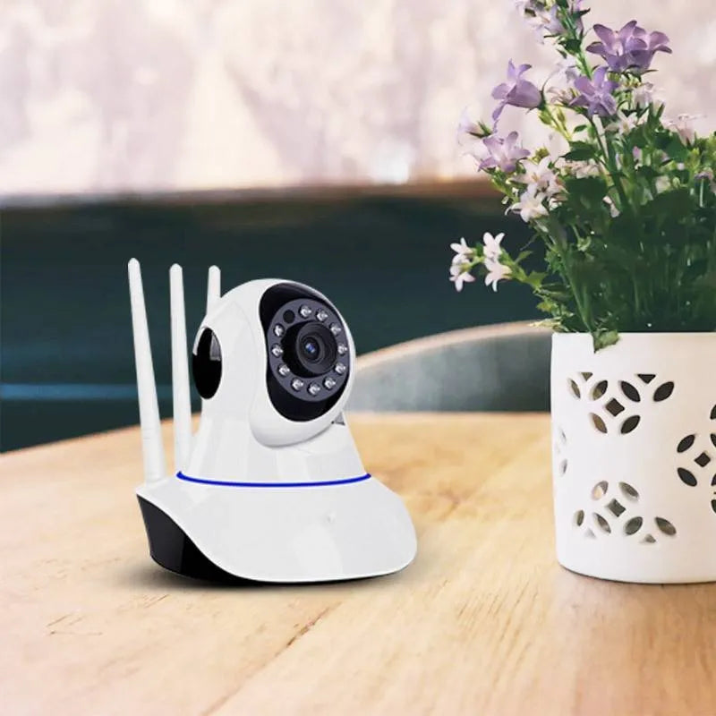 White wireless dome night vision camera with 1 million pixel sensor and 3.6mm lens for HD surveillance