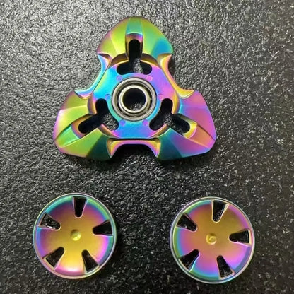 Alloy metal rotating fingertip gyro decompression toy in gun colour and colourful options