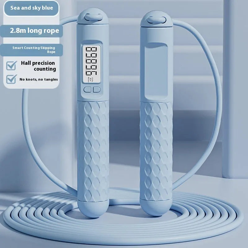 Fitness skipping rope with ball bearing mechanism and ABS plastic handles in adjustable 1.5m length