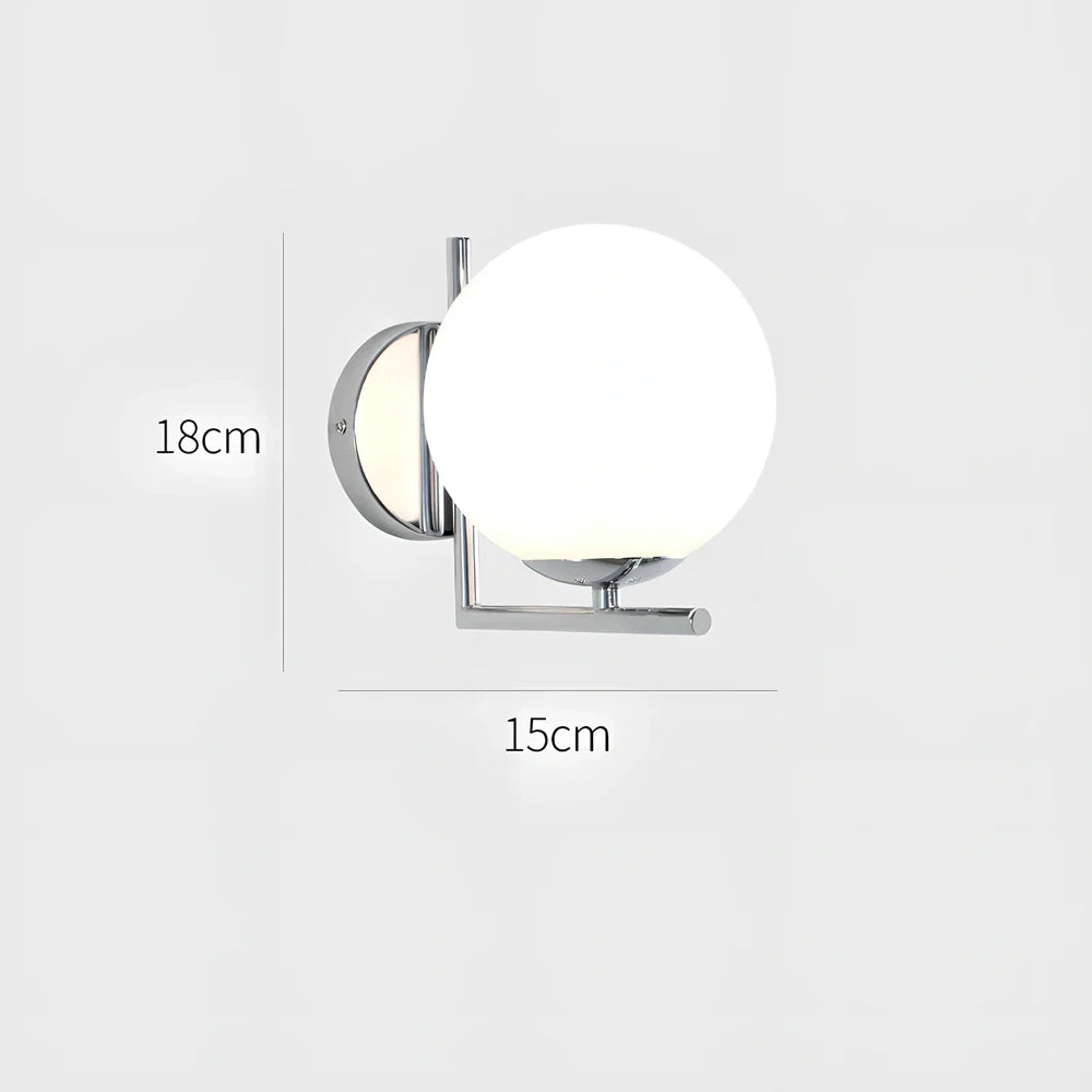 Round petal-shaped glass wall lamp with remote control, 15cm diameter by 18cm height