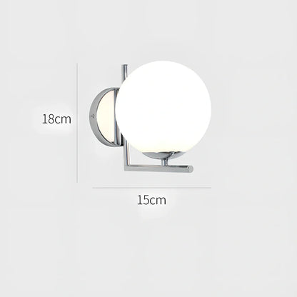 Round petal-shaped glass wall lamp with remote control, 15cm diameter by 18cm height