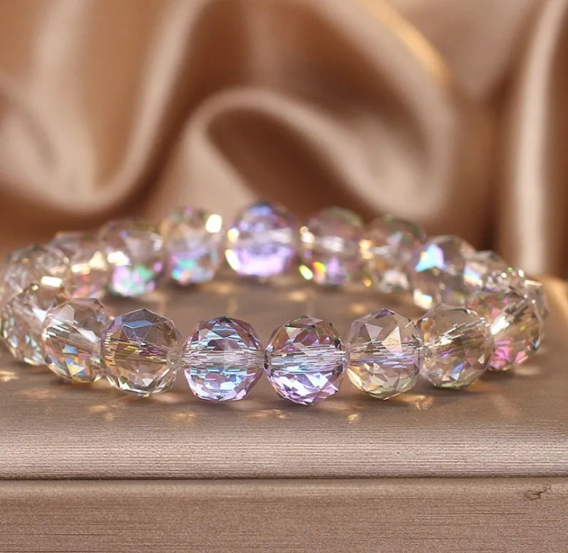Colourful gray artificial crystal bracelet for women, original design travel gift, one bracelet