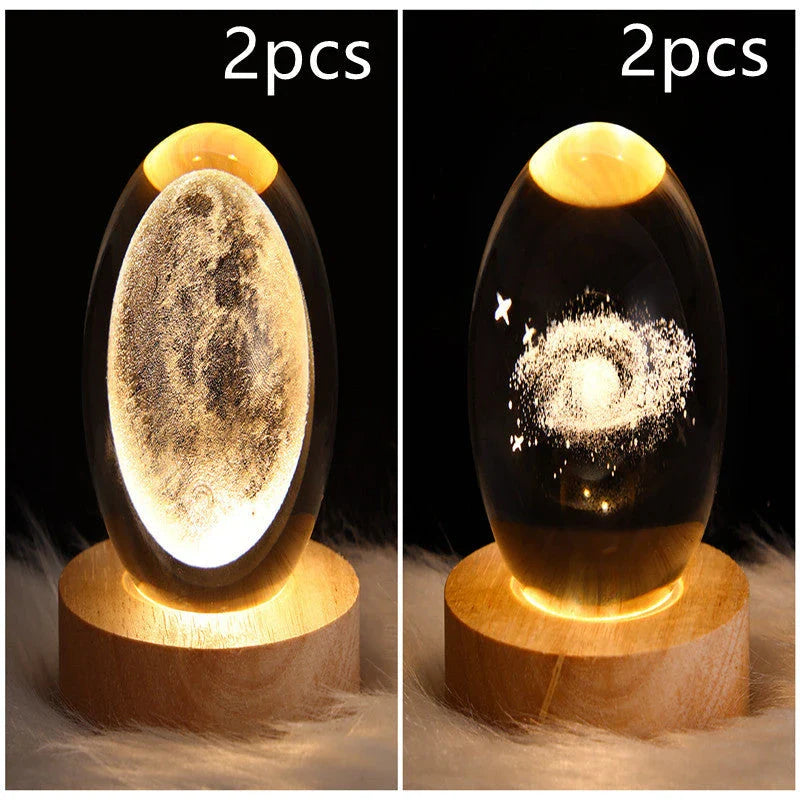 A mesmerizing galaxy-inspired crystal ball lamp with a warm, soothing LED glow.