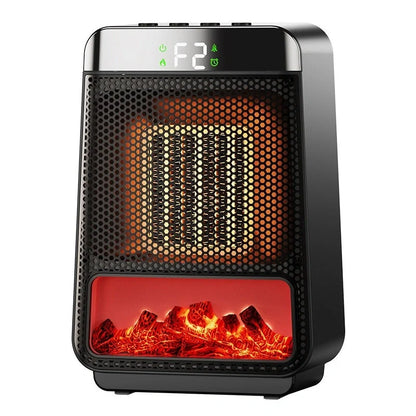 1500W portable fan heater with 3D dynamic flame effect and PTC ceramic heating