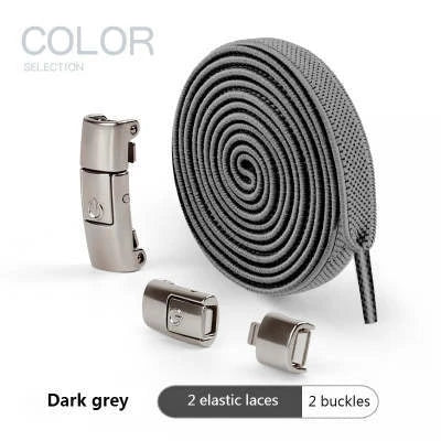 Slip-on shoelaces with elastic lock, available in a variety of colors for comfortable, no-tie shoe fastening