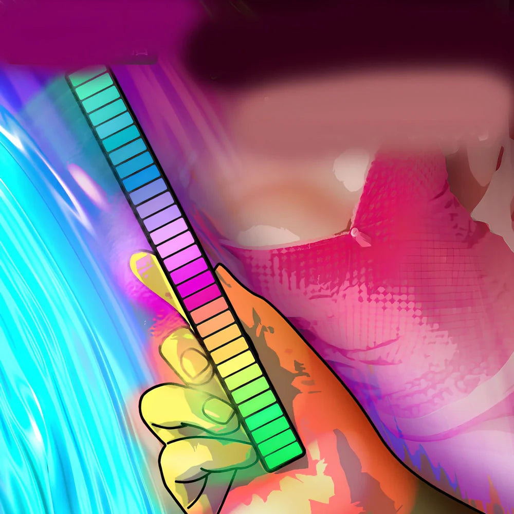 182mm RGB voice-activated music rhythm light with acrylic body and MICRO-USB power cable