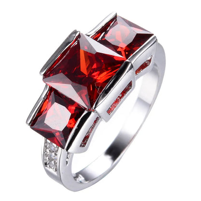 Copper ring with geometric design and electroplated finish in multiple colour options