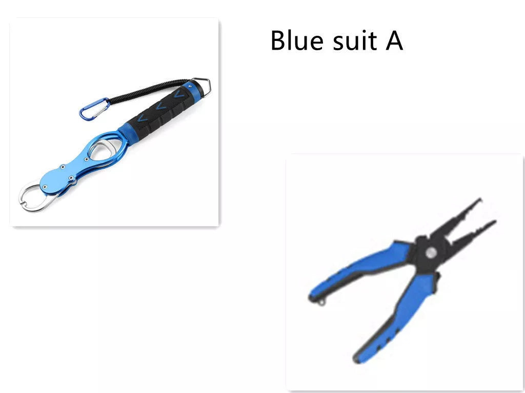 Aluminum alloy fishing gear in red, blue, and green colors