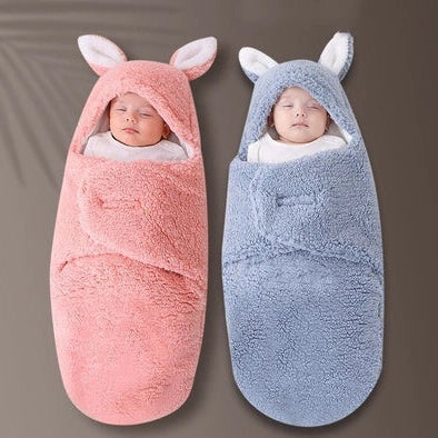 Baby Hold newborn swaddle sleeping bag with lamb wool fabric in blue colour option