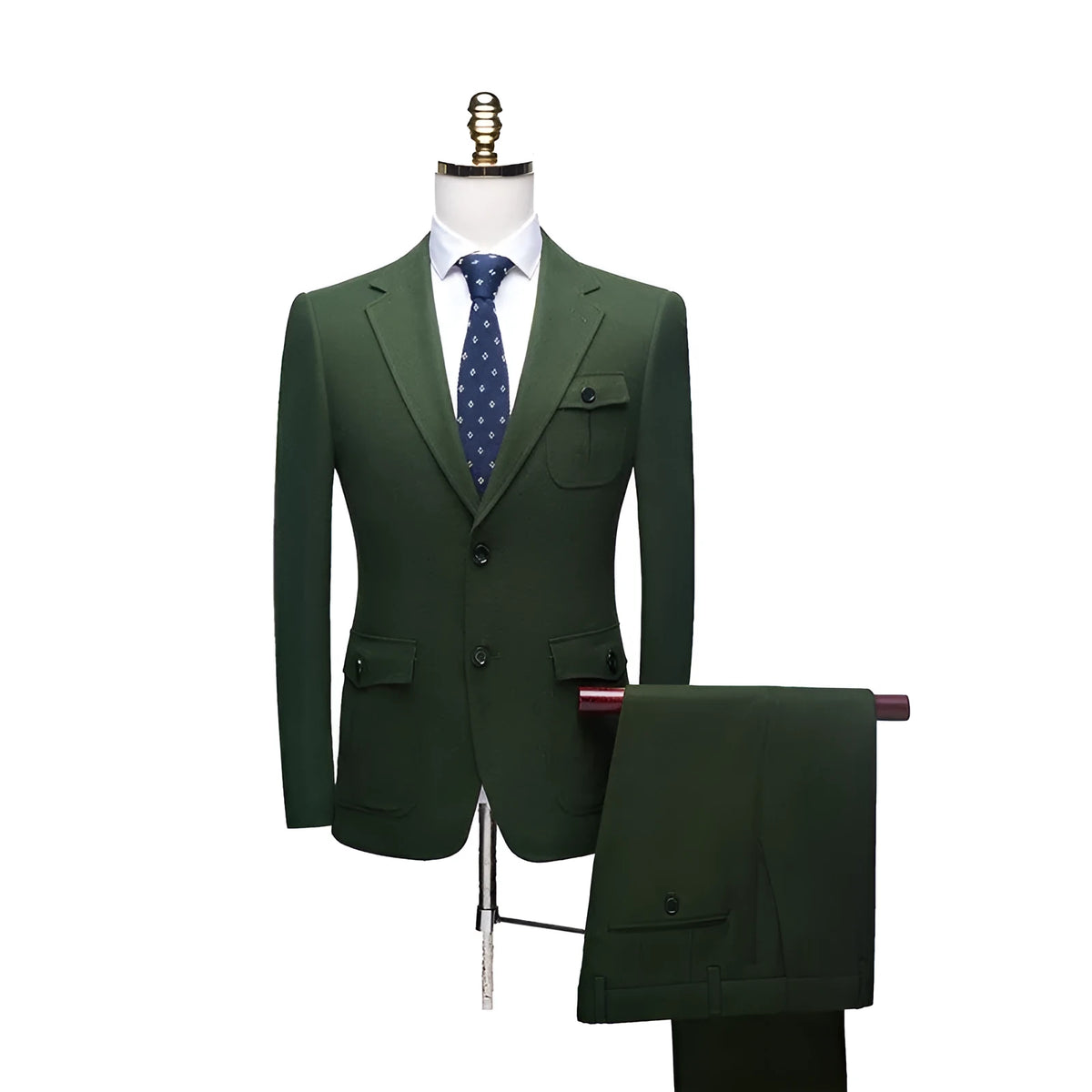 Green velvet business casual suit men's blazer coat light business style polyester nylon four-season