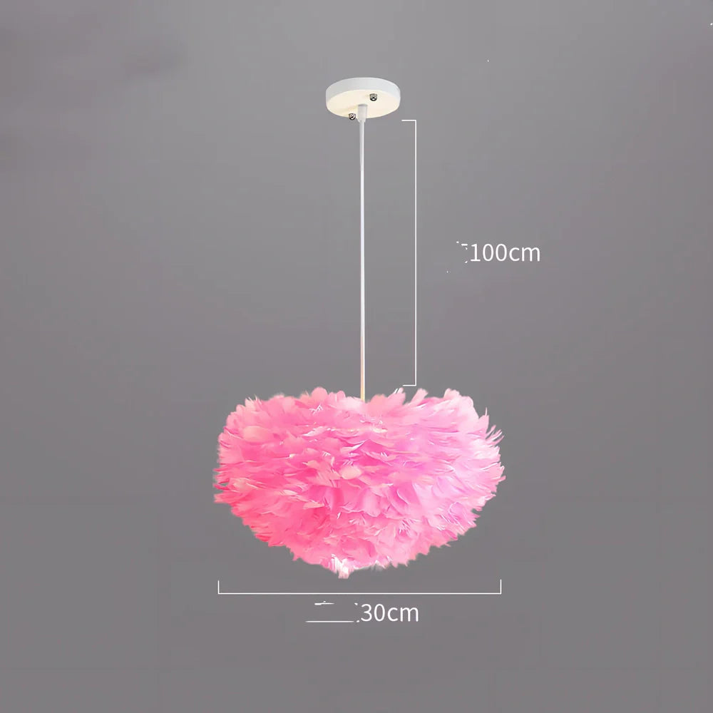 Modern iron chandelier with remote control and LED lighting in grey, pink, or white colours