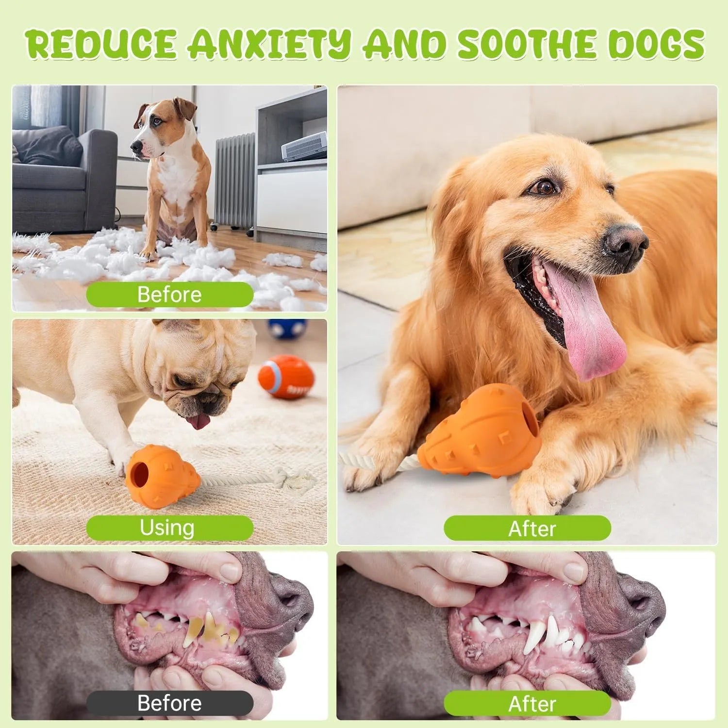 Stuffable dog toy with hollow interior for treats, natural rubber and cotton construction, 30cm length, for small medium breeds