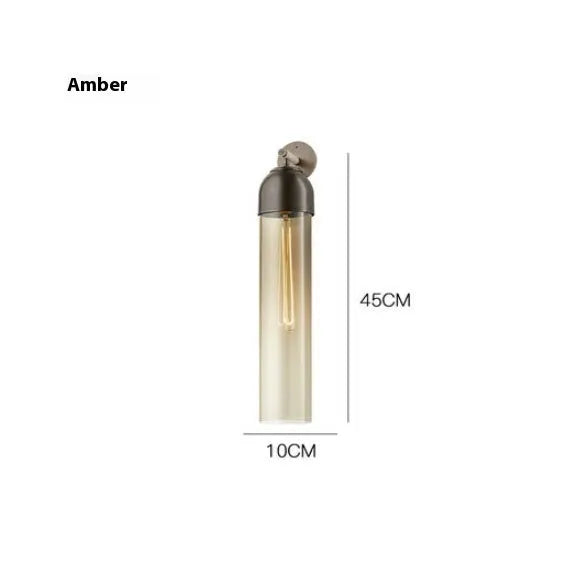 Nordic postmodern glass wall lamp in choice of five colours with 40cm long shade