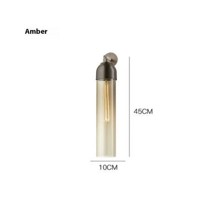 Nordic postmodern glass wall lamp in choice of five colours with 40cm long shade