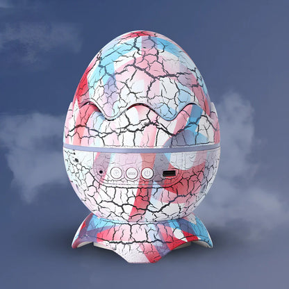 LED dinosaur egg projection lamp showing galaxy patterns with 12×14mm dimensions and multiple colour options