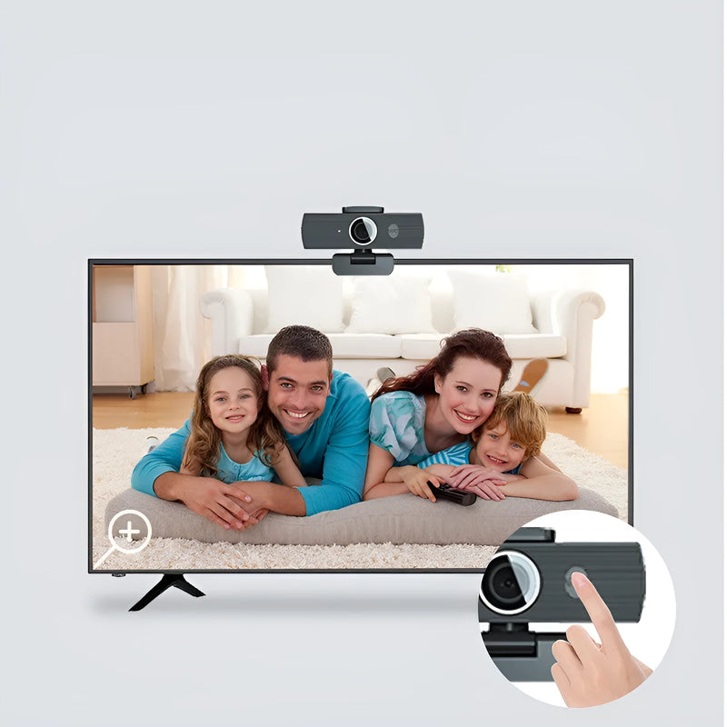 Camera Zoom Network Computer Camera with 8MP CMOS sensor, delivering 3840x2160P resolution at 60FPS for clear video calls on desktop, notebook, or tripod setups