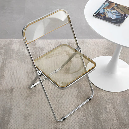 Scandinavian style coffee table with folding chairs in white finish, 60cm diameter