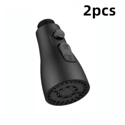 Universal pressurised kitchen faucet sprayer with 360-degree rotating head in matte black finish