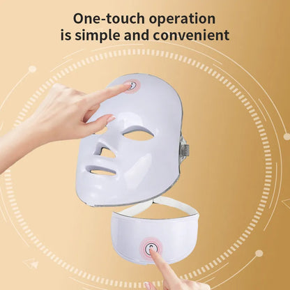 White rechargeable colourful LED facial beauty mask with USB charging for photon beauty skincare