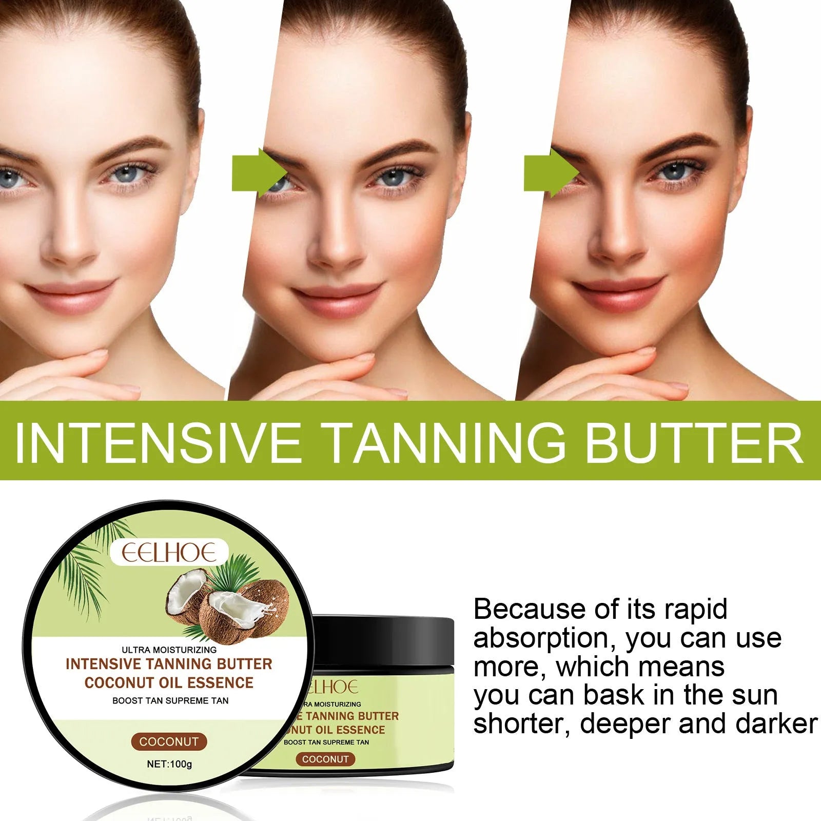 Pot of Coconut Hair Blackening Cream, 100g, for natural black hair colour with plant oils.