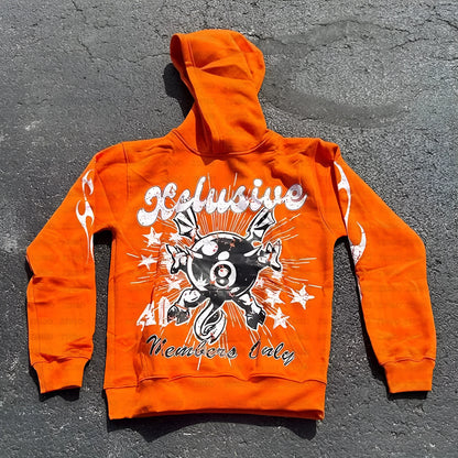 Loose fit pullover with personalised letter print in street hipster style, shown in colour options.