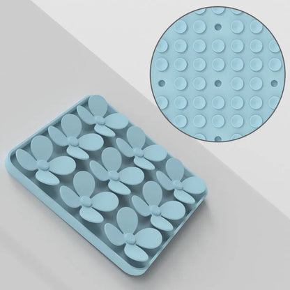 Washable silicone dog sniffing pad in green, blue, beige, or grey for pet treat-hiding play