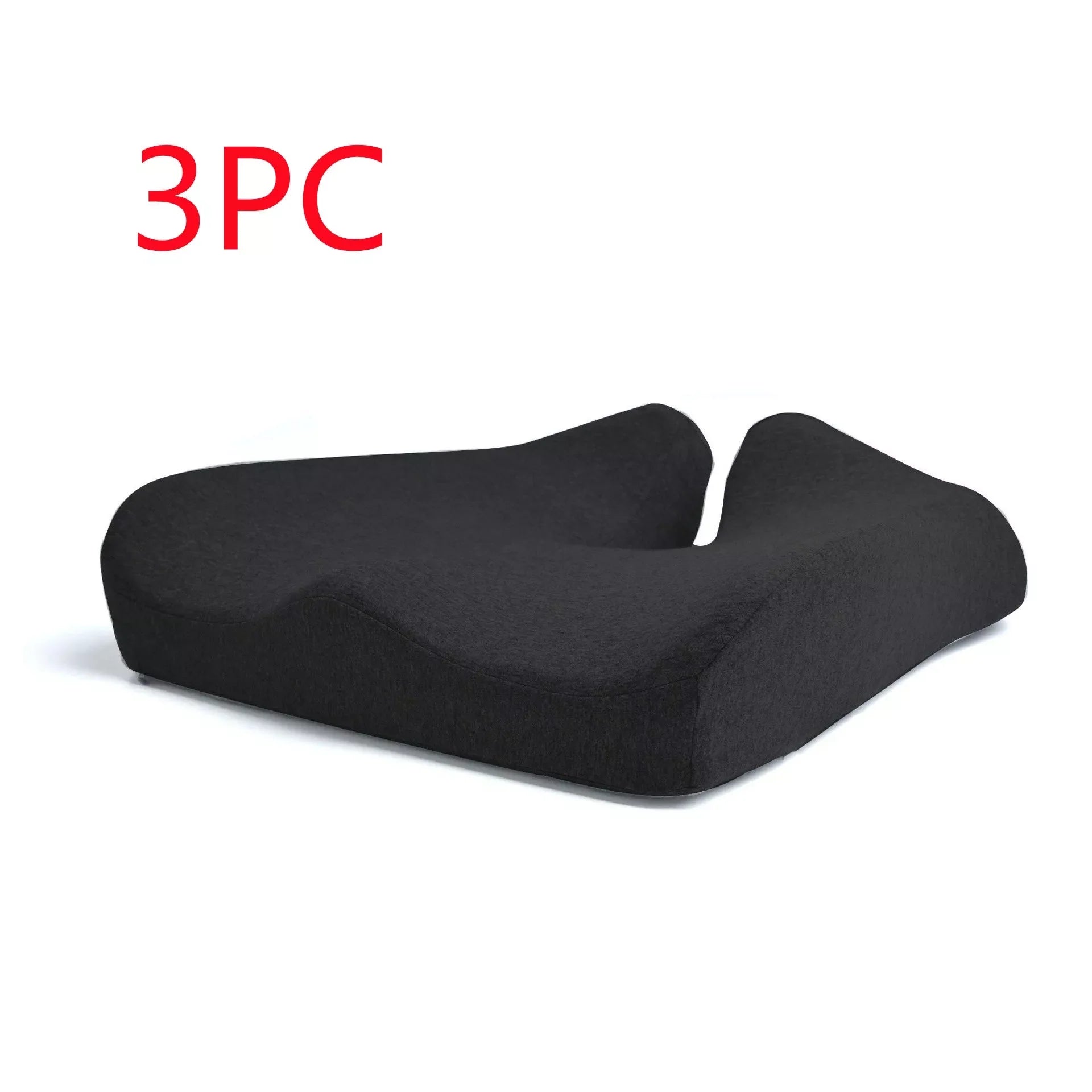 Memory foam ergonomic chair cushion in gray or black for car and office use