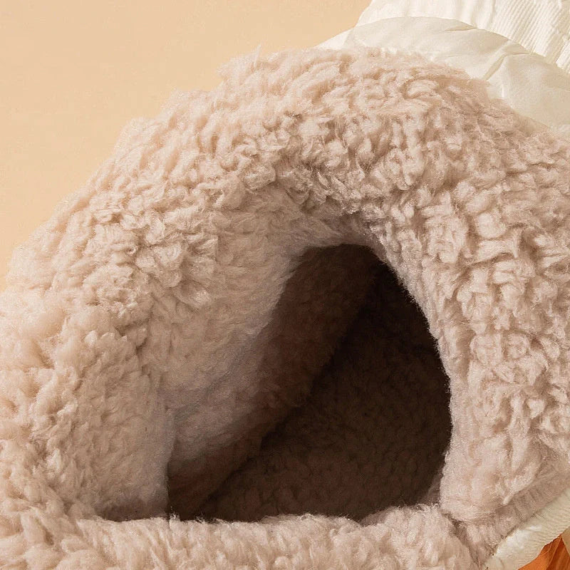 Women's winter ankle boots with down cloth upper and EVA sole in various colors