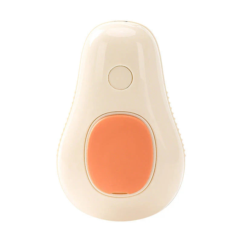 Electric steam brush for cats and dogs, with rounded bristles for gentle grooming and effective hair removal