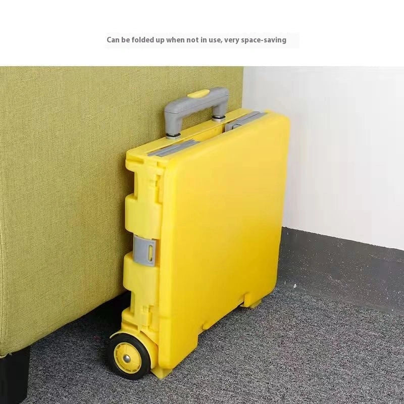 Foldable plastic lever cart with lid in various colors, perfect for shopping and transport