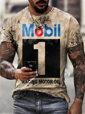 Stylish round neck t-shirt with bold digital print design, made from soft, breathable fabric for all-day comfort
